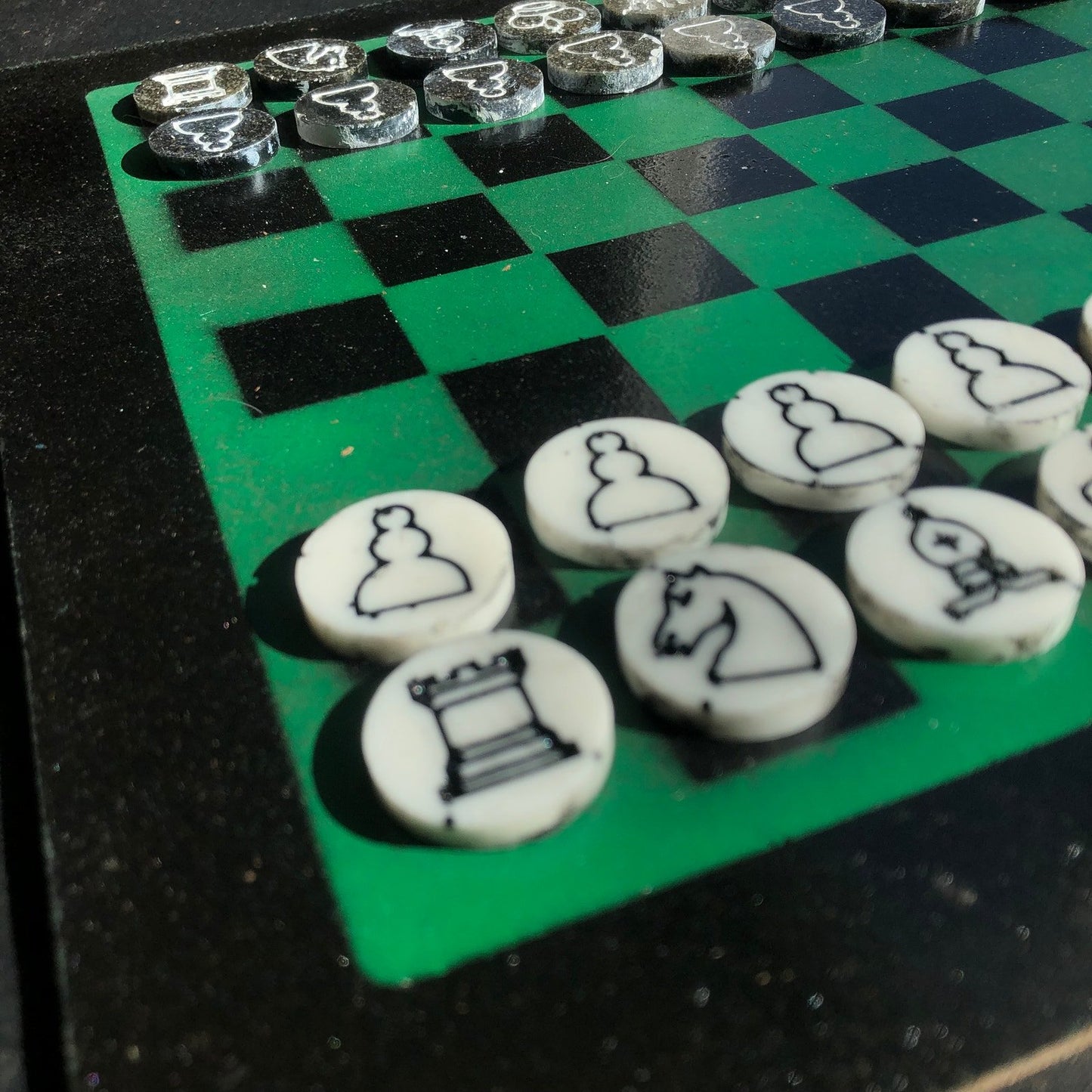 Chess Set - Green & Black