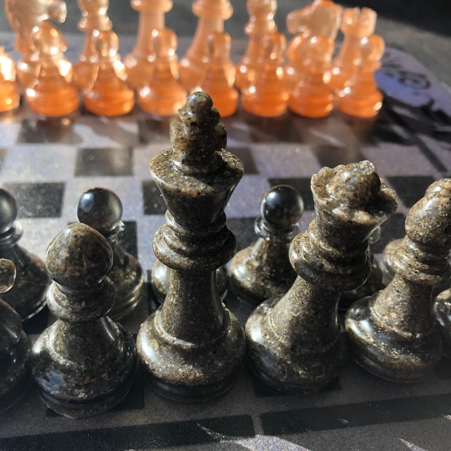 Chess Set - Amber & Black