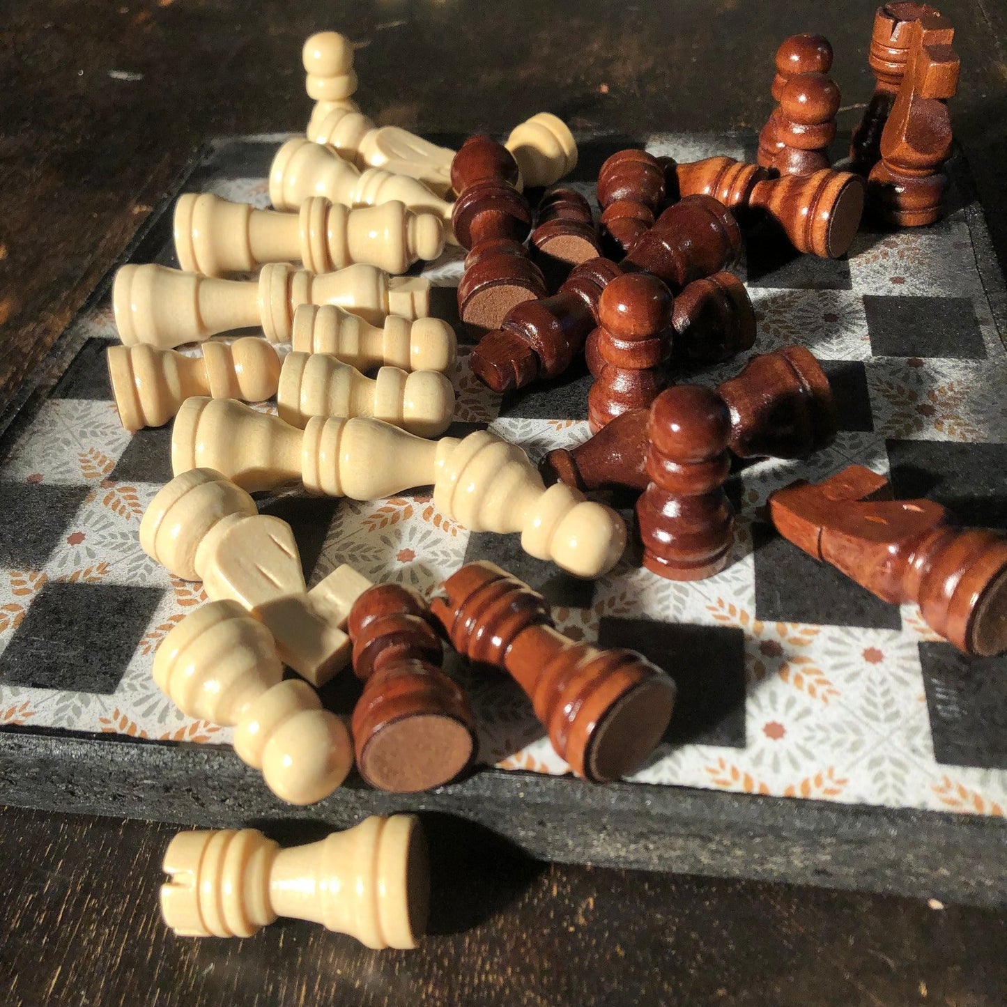 Scrapbook Chess Set - Old School Pattern