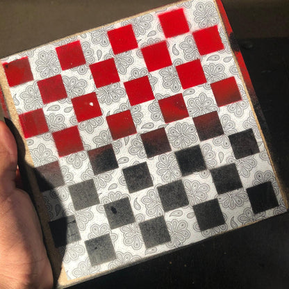 Scrapbook Chess Set - Red & Black