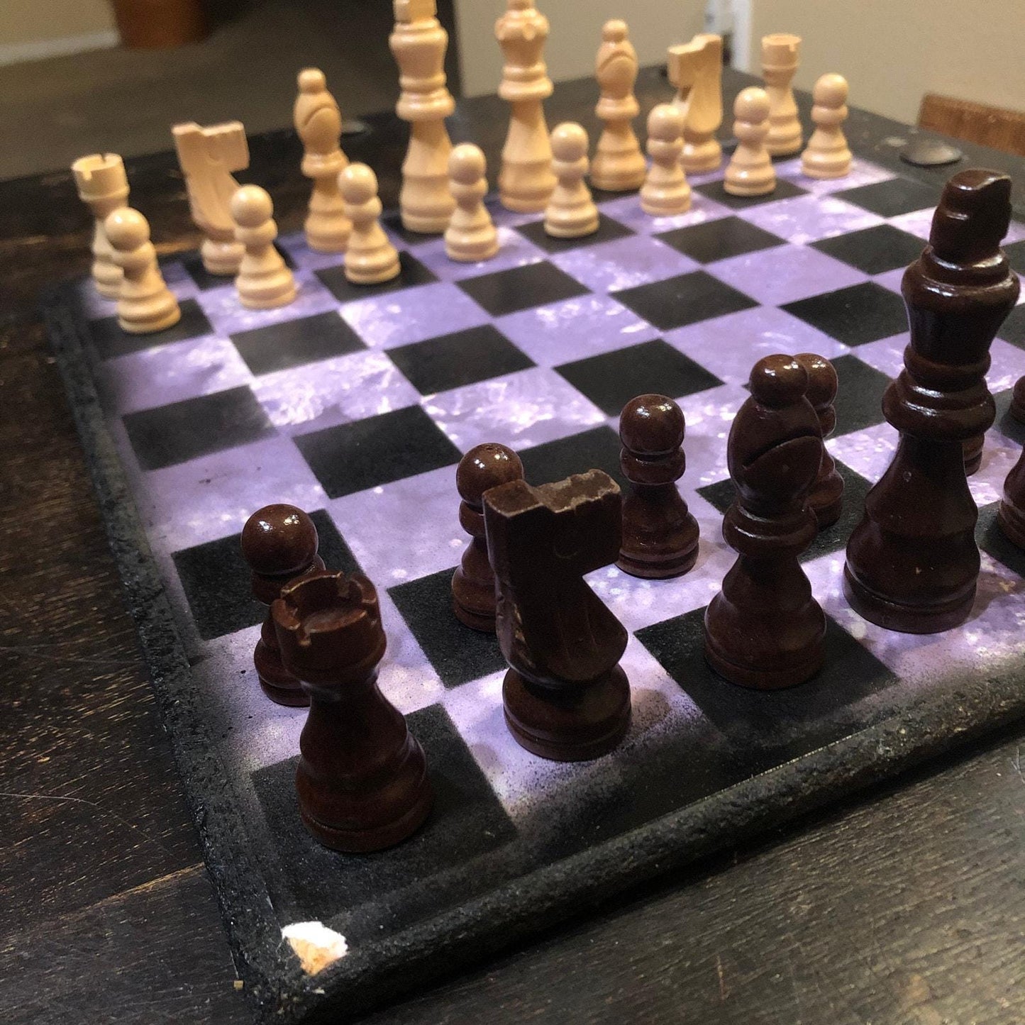 Scrapbook Chess Set - Purple Crystal