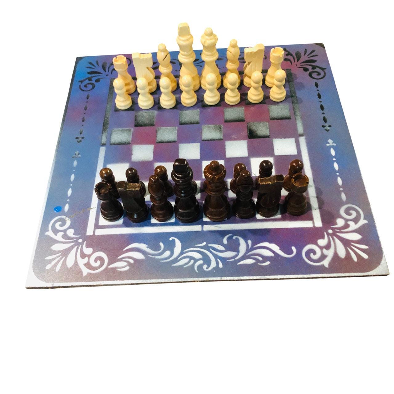 Chess Set - Blue Violet Mix