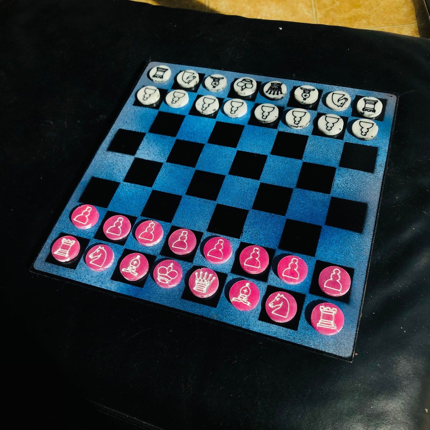 Chess Set - Blue & Pink