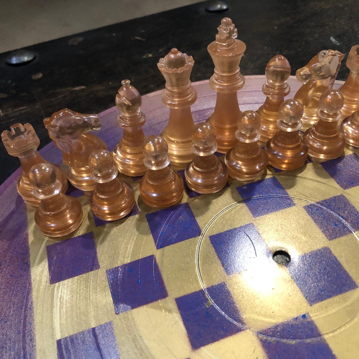 Vinyl Chess Set - Purple & Gold (Resin Pieces)