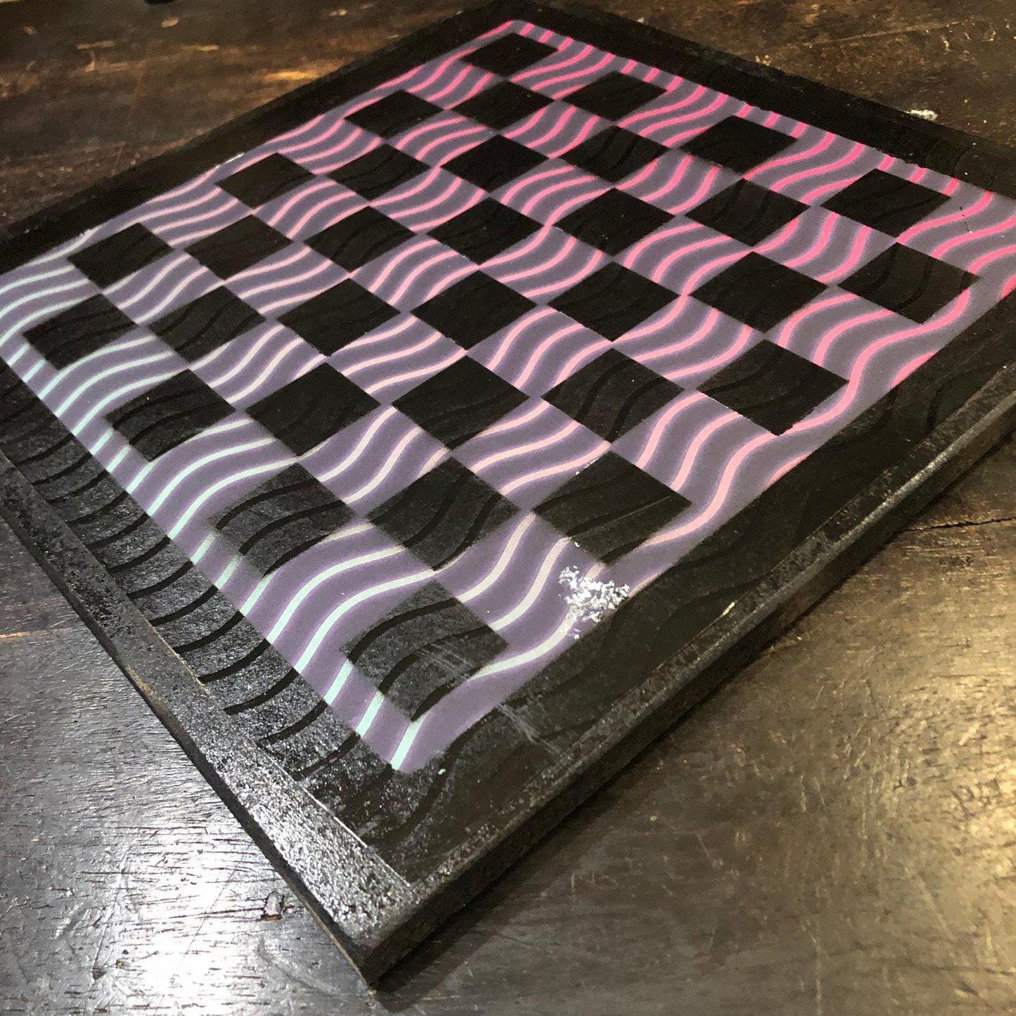 Scrapbook Chess Set - Neon Waves