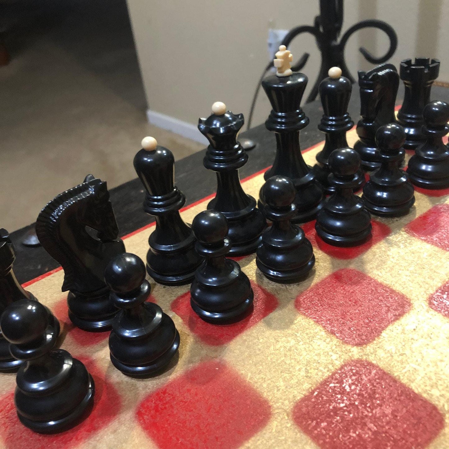 Large Chess Set - Golden Roman Red