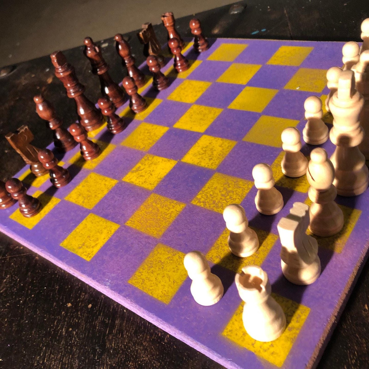 Chess Set - Purple & Yellow