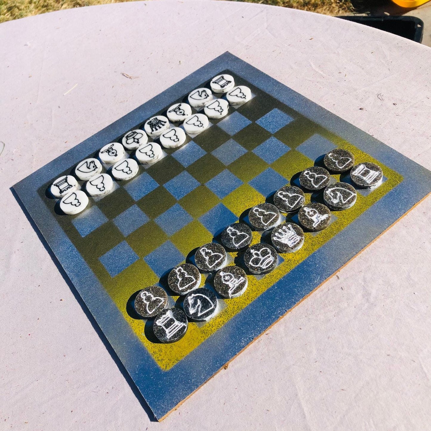 Chess Set - Chrome Yellow