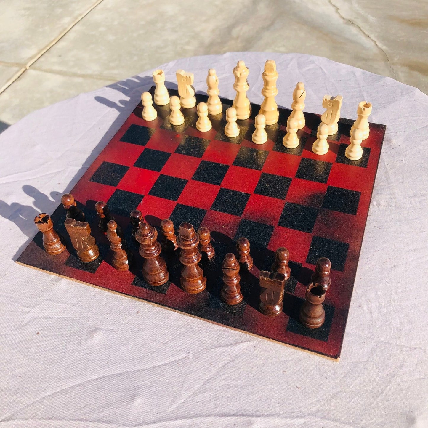 Chess Set - Red Gold Tint