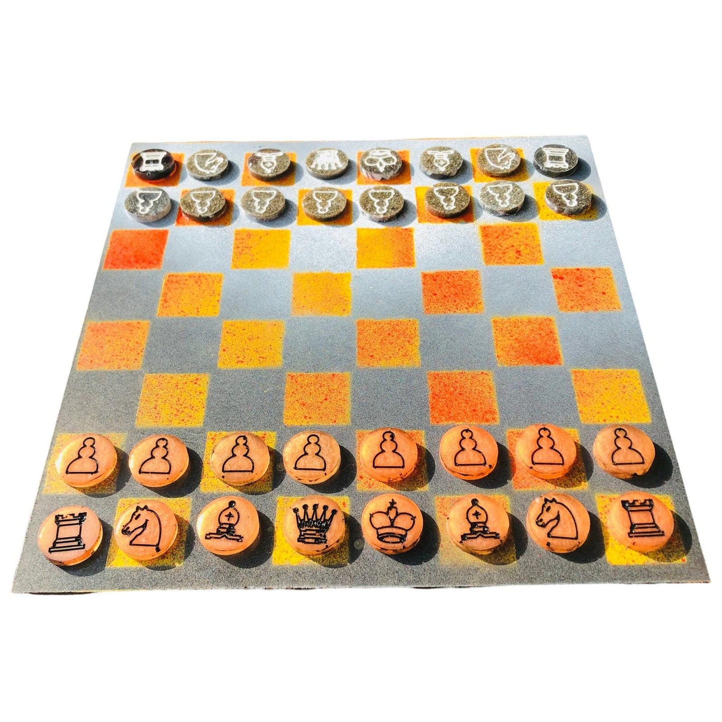 Chess Set - Orangish Gray Sunset