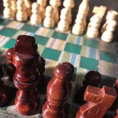 Scrapbook Chess Set - Green Vintage