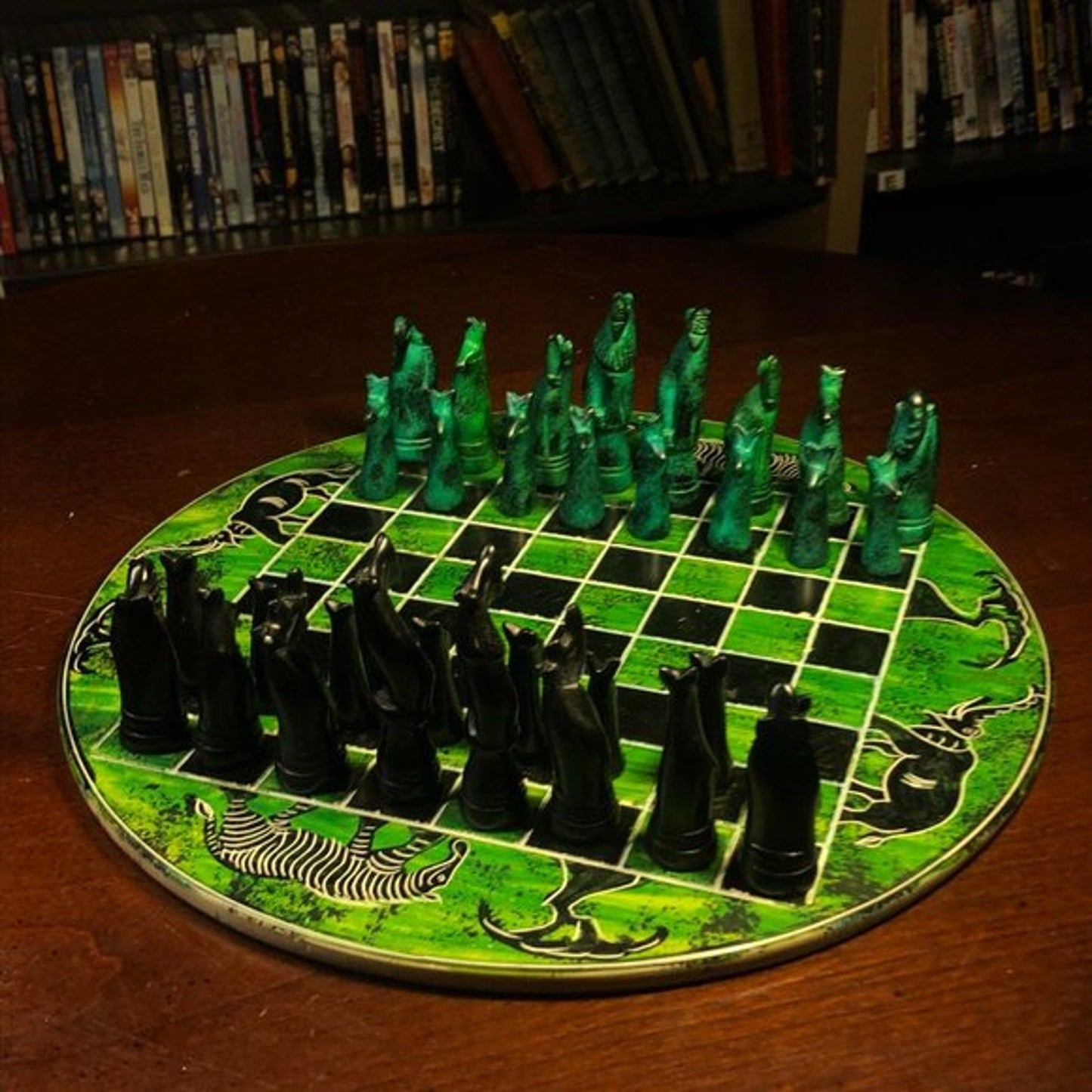 African Vintage Chess Set - Wild Green Chess Board