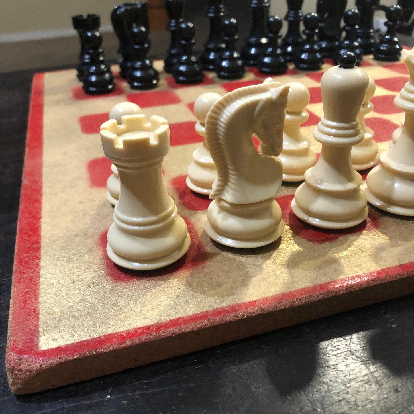 Large Chess Set - Golden Roman Red