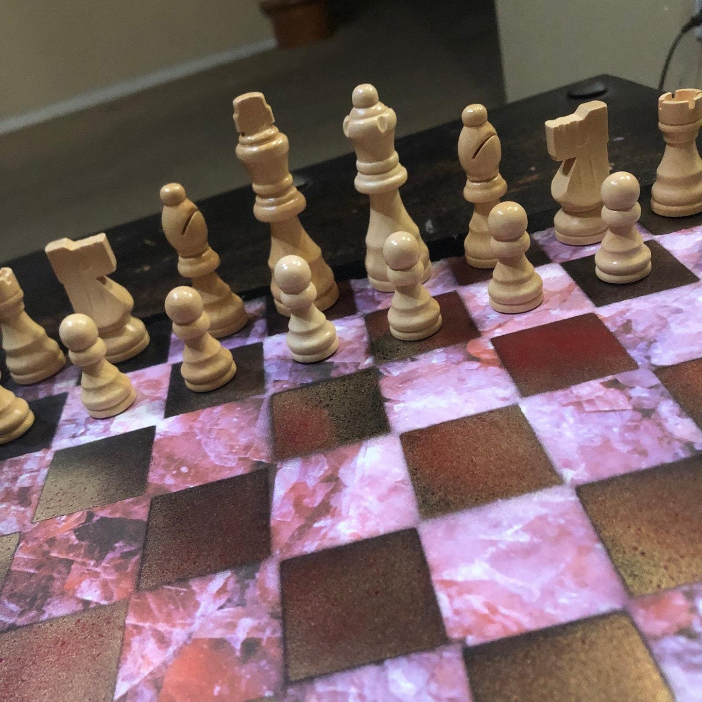 Scrapbook Chess Set - Pink Crystal