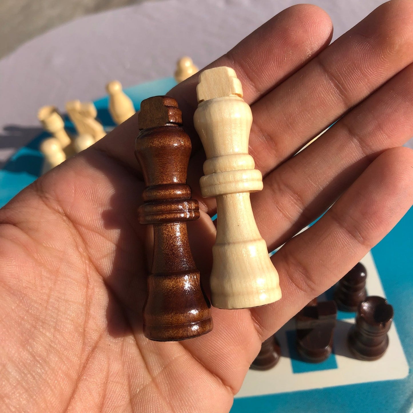 Vinyl Chess Set - Vintage Blue