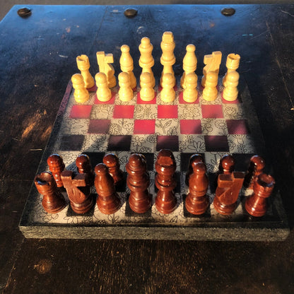 Scrapbook Chess Set - Pink/White Flower