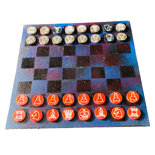 Chess Set - Blue Galaxy