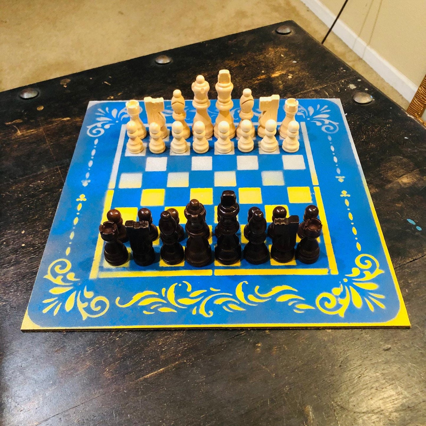 Chess Set - UCLA Blue & Yellow Colors