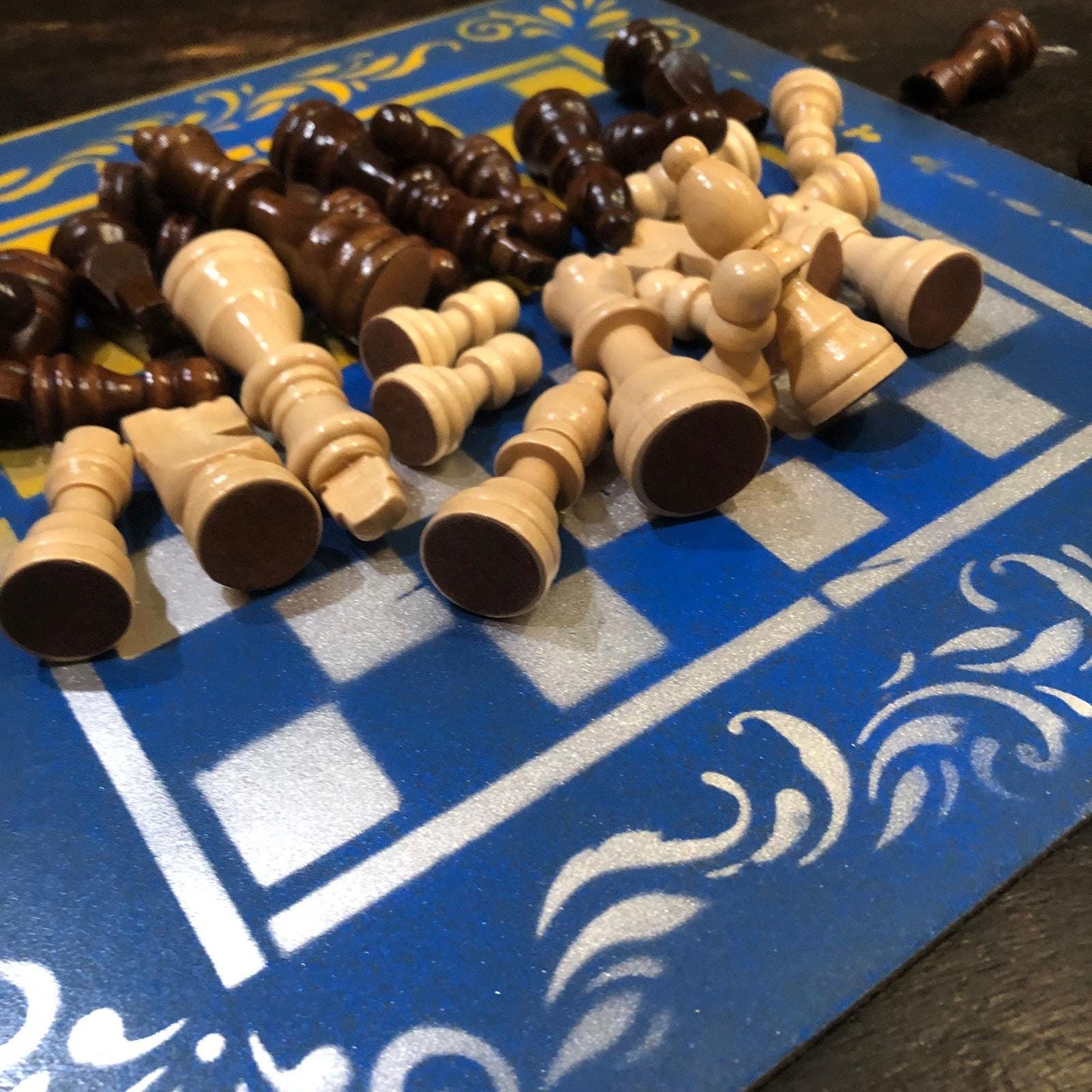 Chess Set - UCLA Blue & Yellow Colors