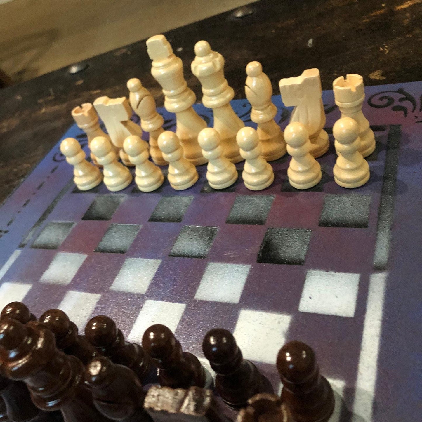 Chess Set - Blue Violet Mix