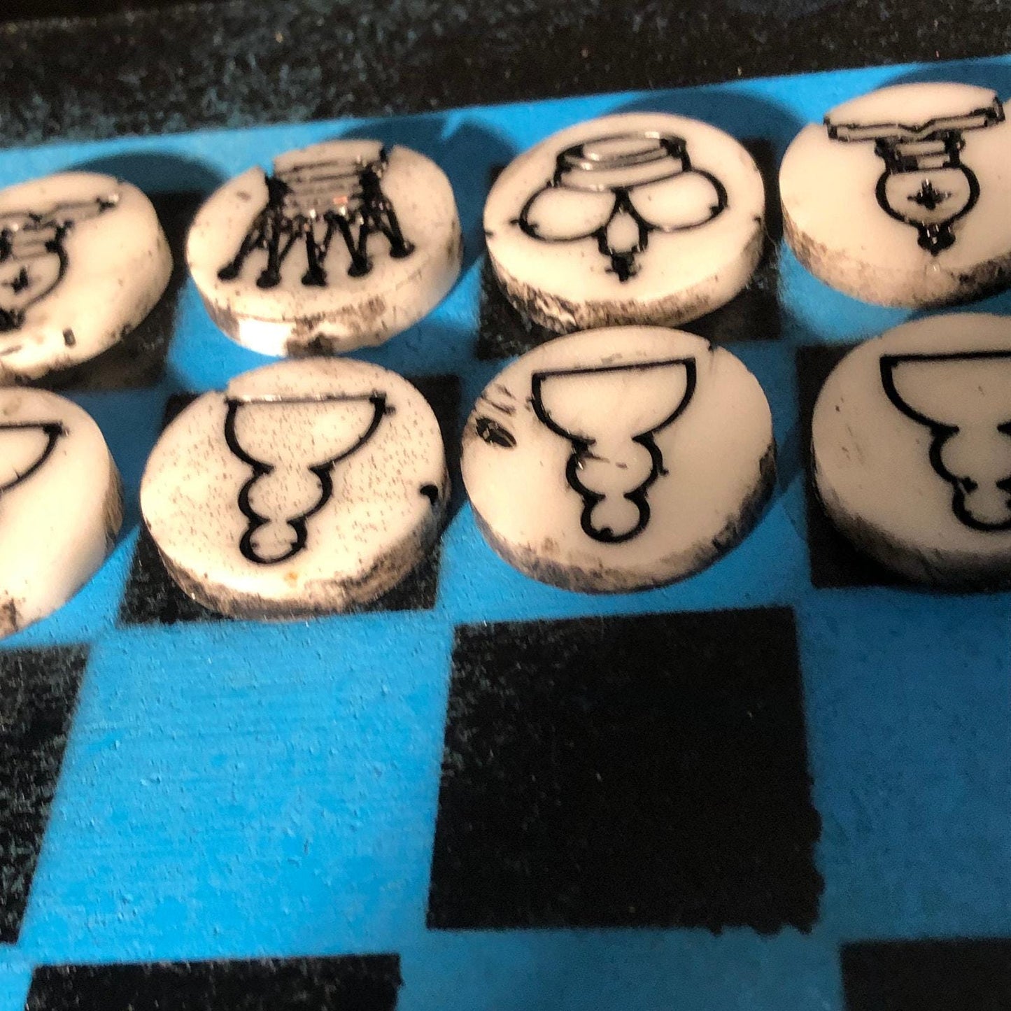 Chess Set - Blue & Black (Resin Pieces)