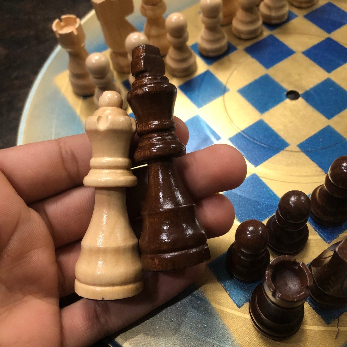 Vinyl Chess Set - Blue & Gold