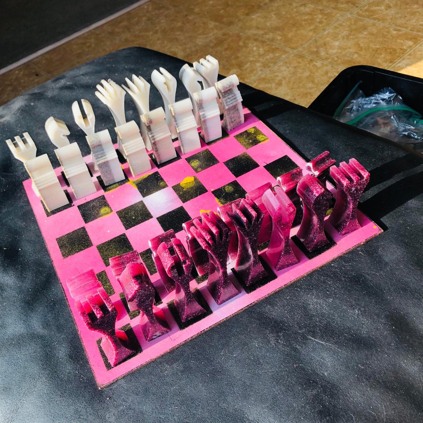 Chess Set - Pink & White