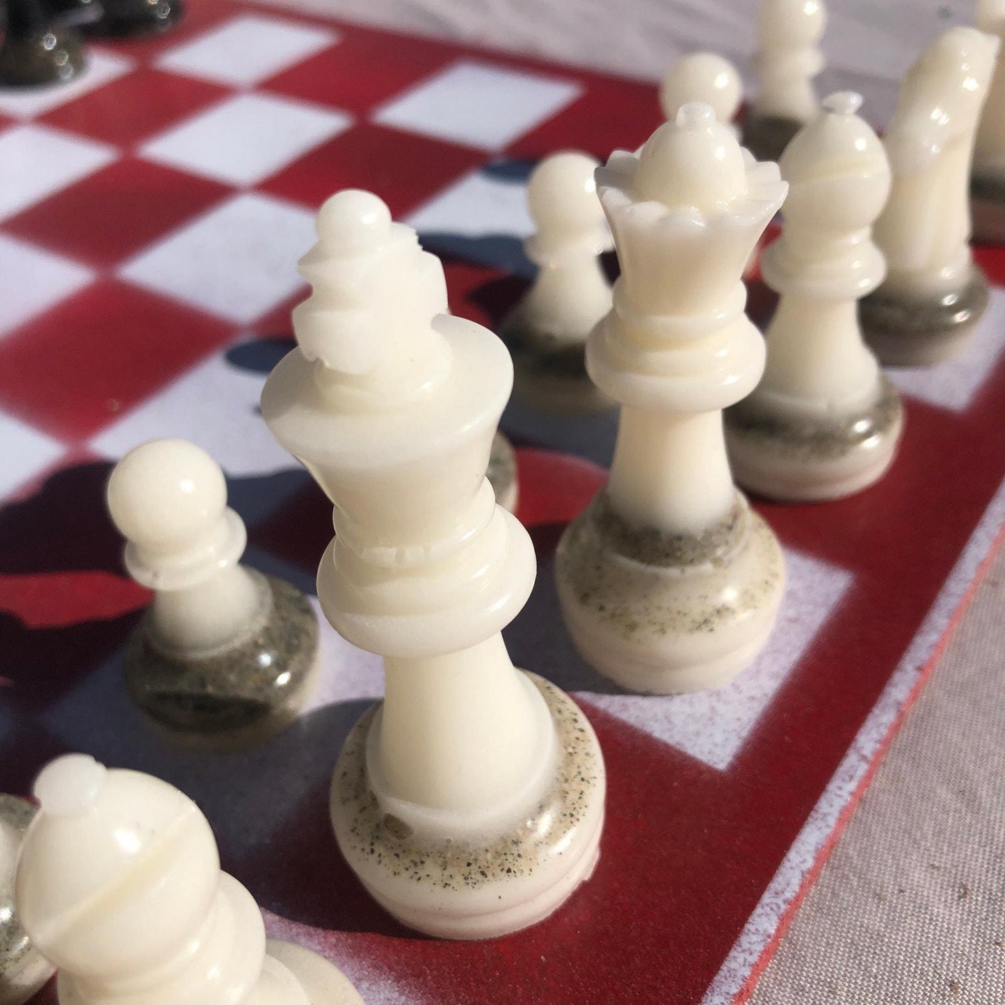 Chess Set - Premium Red & White