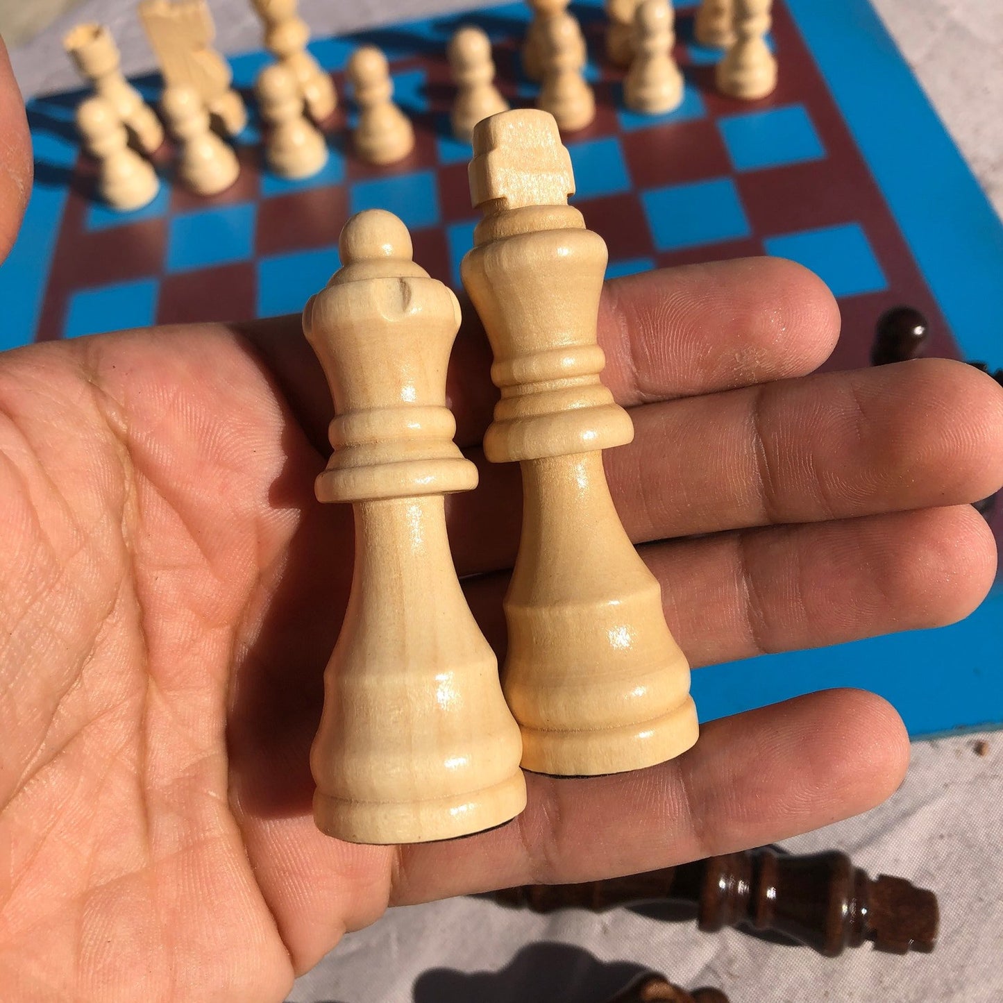 Chess Set - Blue Bronze