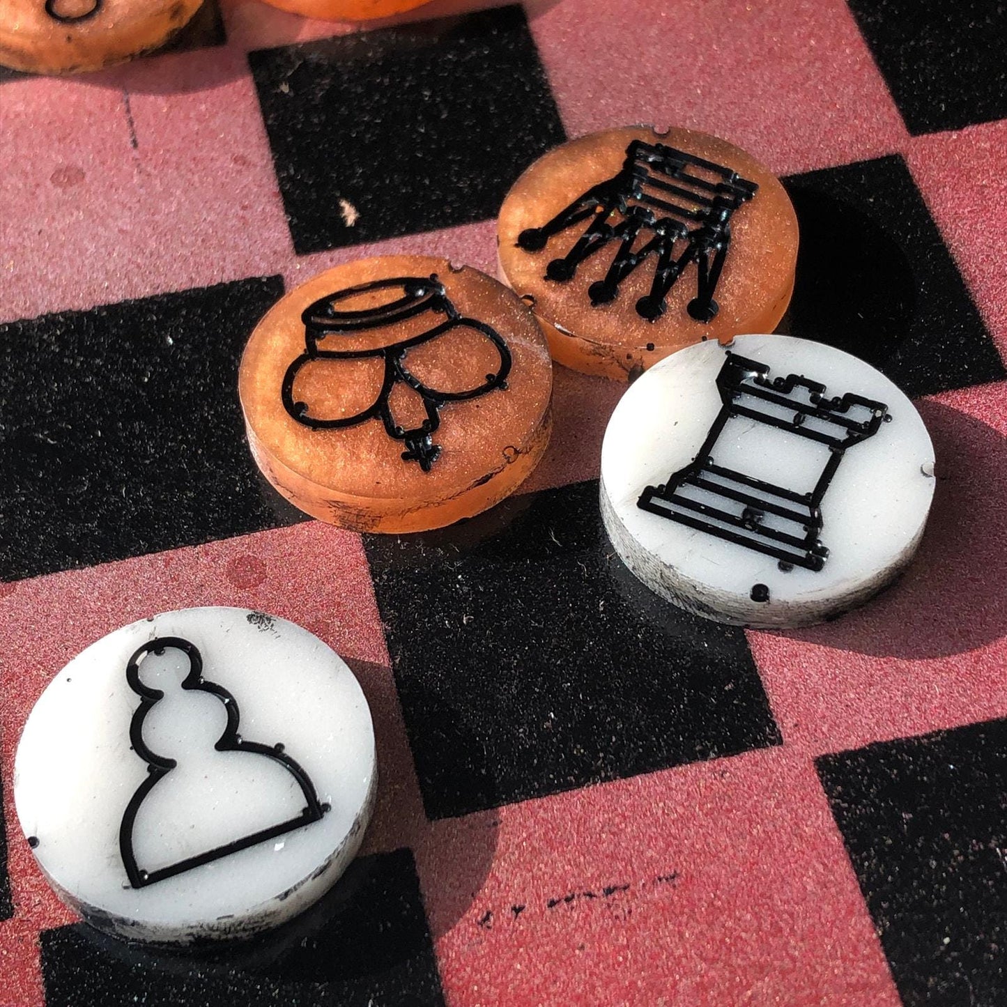 Chess Set - Peach Pink/Orange