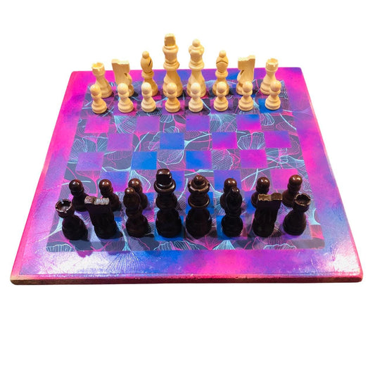 Scrapbook Chess Set - Vibrant Purple Flow