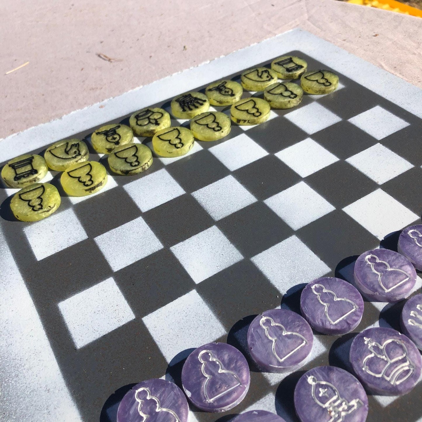 Chess Set - Purple Yellow