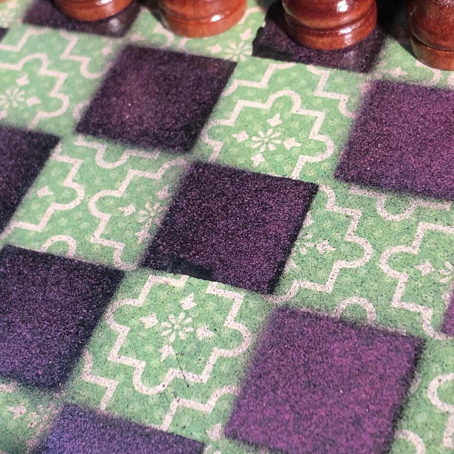 Scrapbook Chess Set - Green & Purple