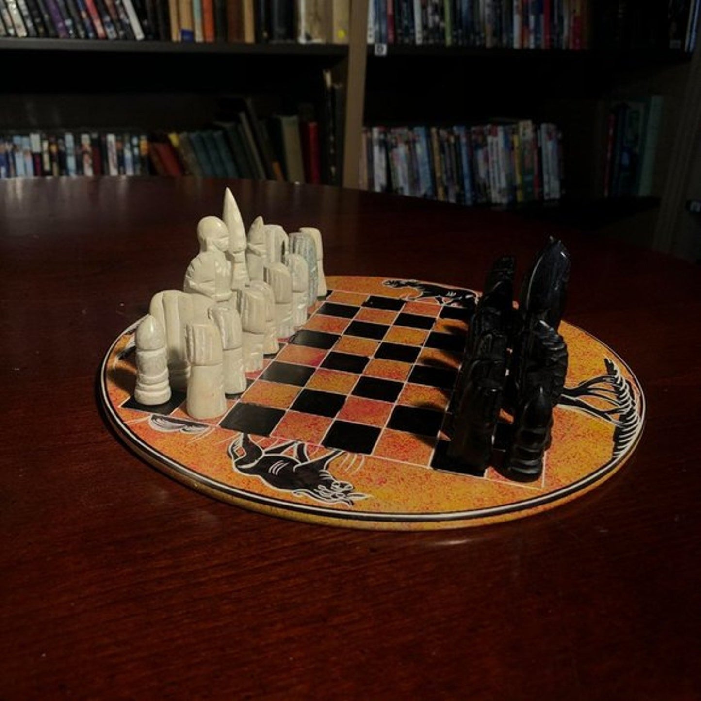 African Vintage Chess Set - Orange Chess Board