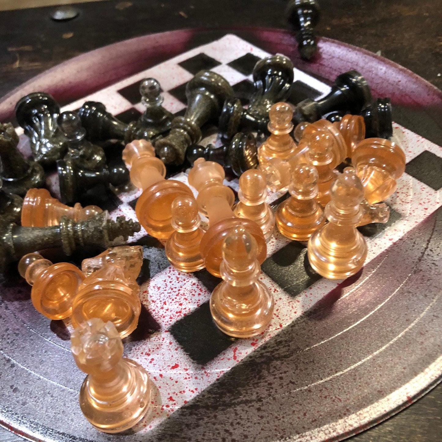 Vinyl Chess Set - Violet Rain (Resin Pieces)