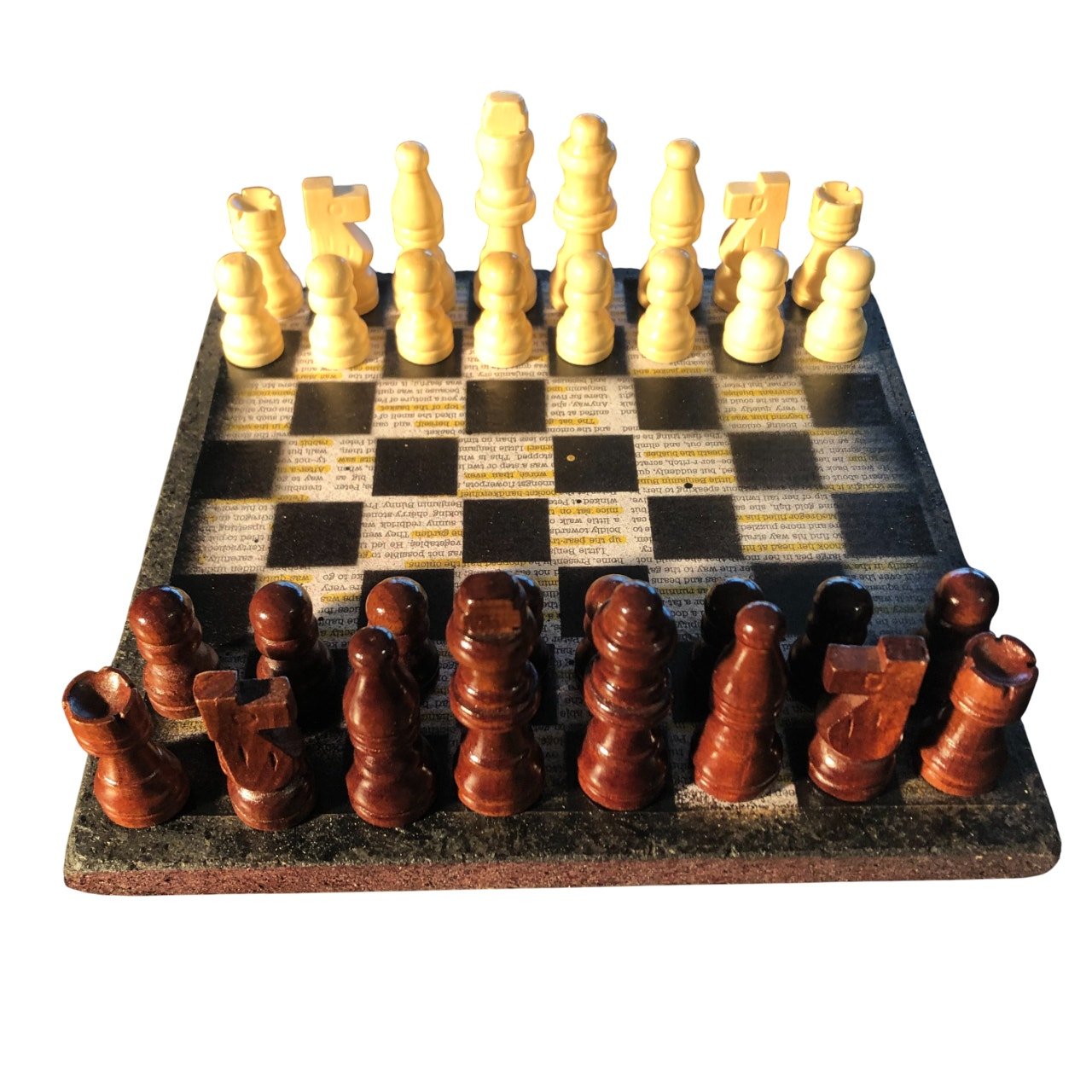 Scrapbook Chess Set - Highlighted Newspaper