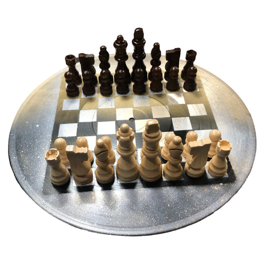 Vinyl Chess Set - Golden Black