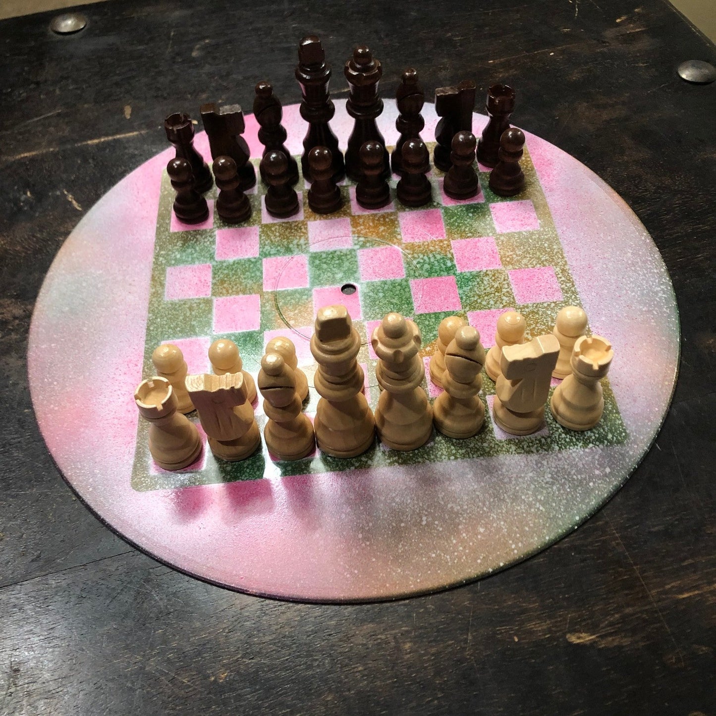 Vinyl Chess Set - Pink Green Mist