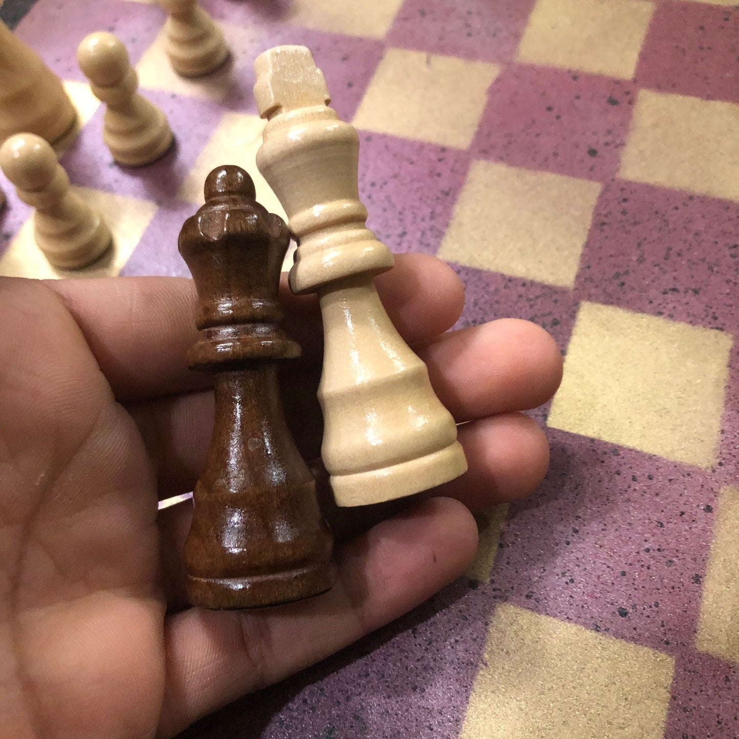 Painted Chess Set - Violet Gold