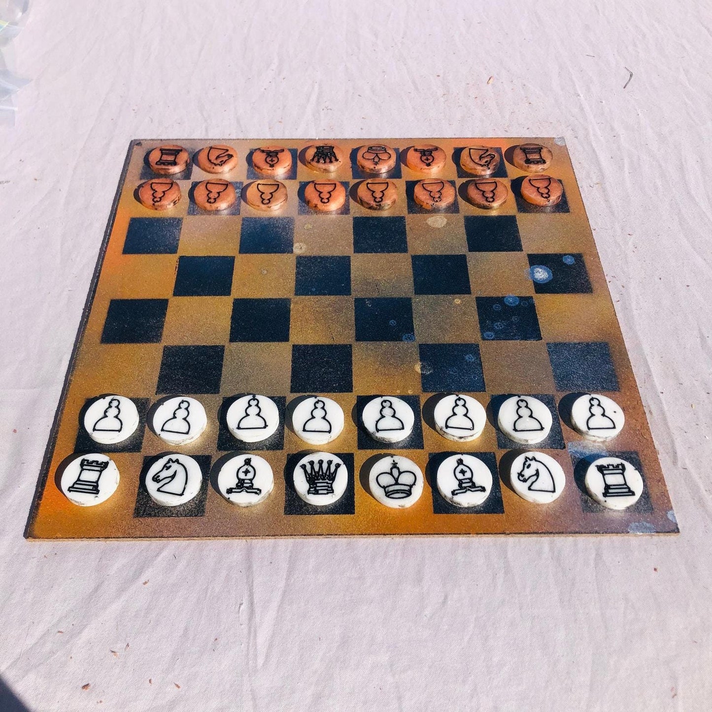 Chess Set - Rusty Orange