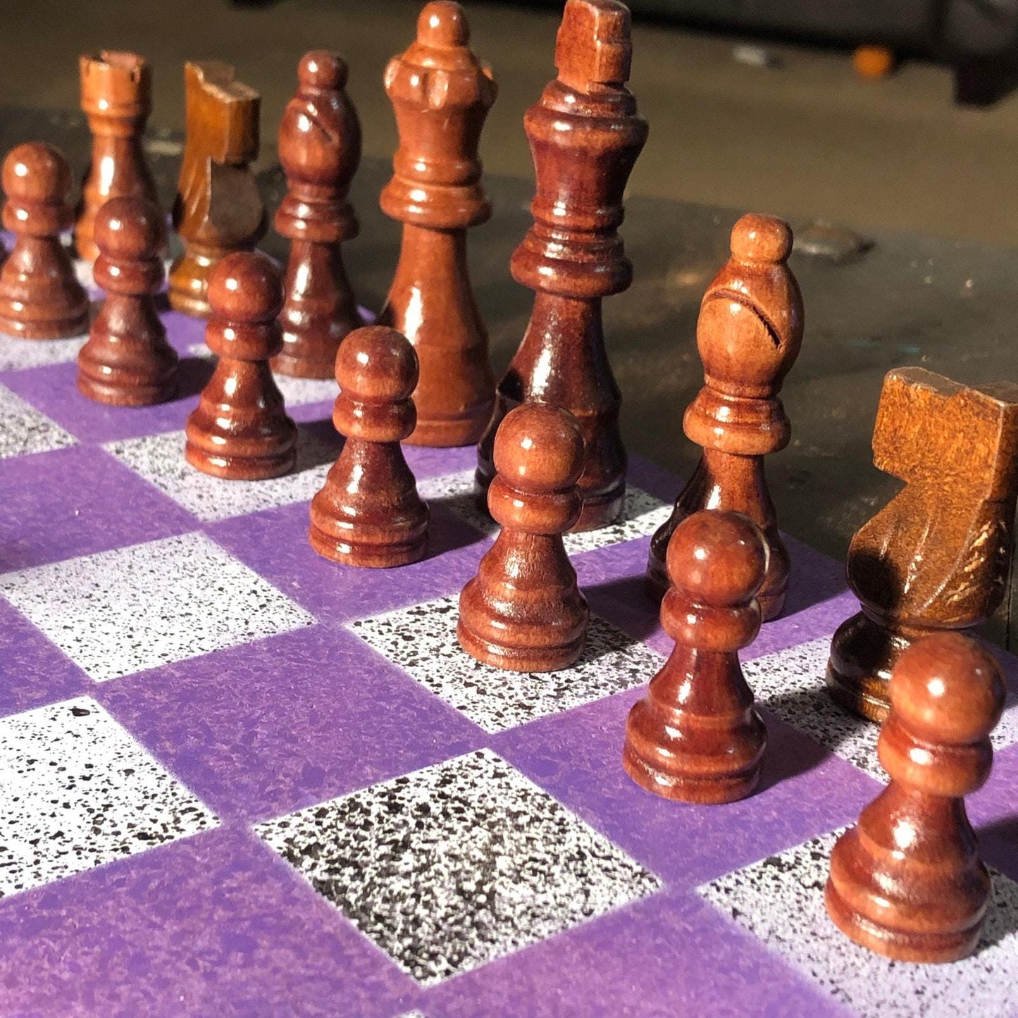 Chess Set - Purple White Sprinkled Edition