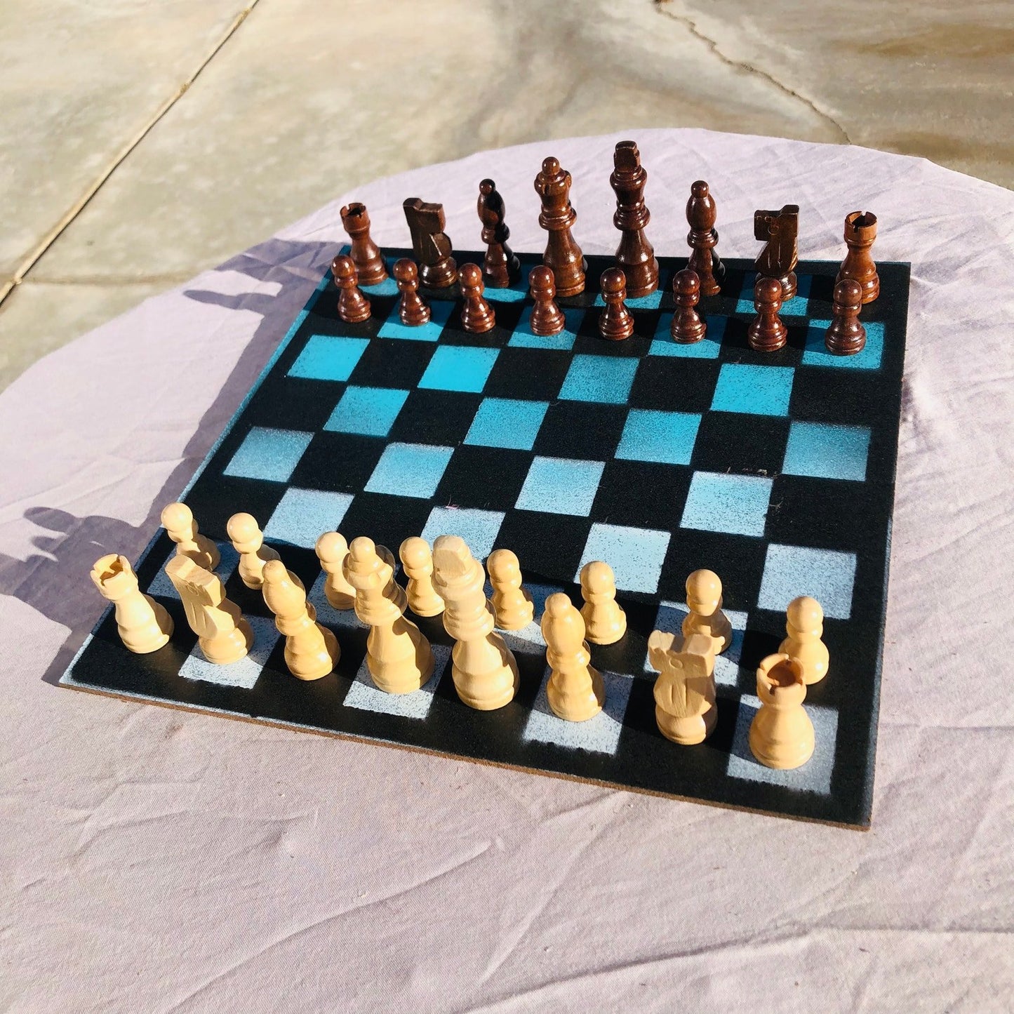 Chess Set - Fading Sky Blue