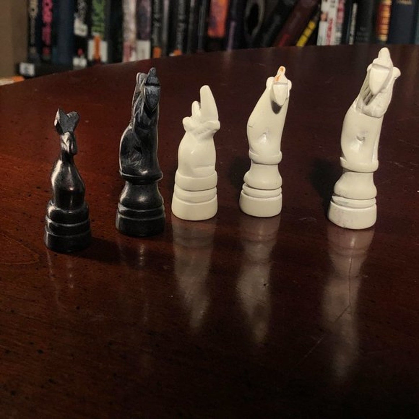 African Vintage Chess Set - White/Black Chess Board