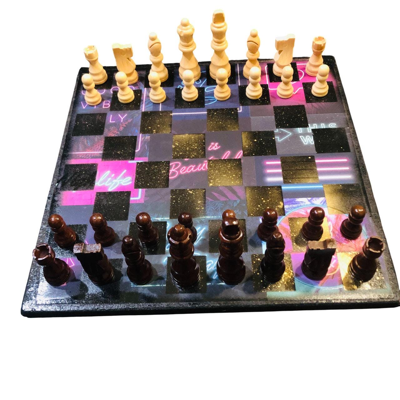 Scrapbook Chess Set - Midnight City