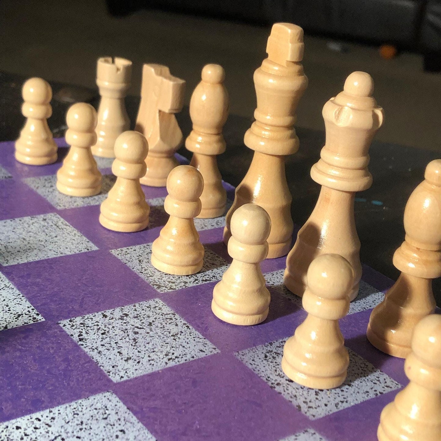 Chess Set - Purple White Sprinkled Edition