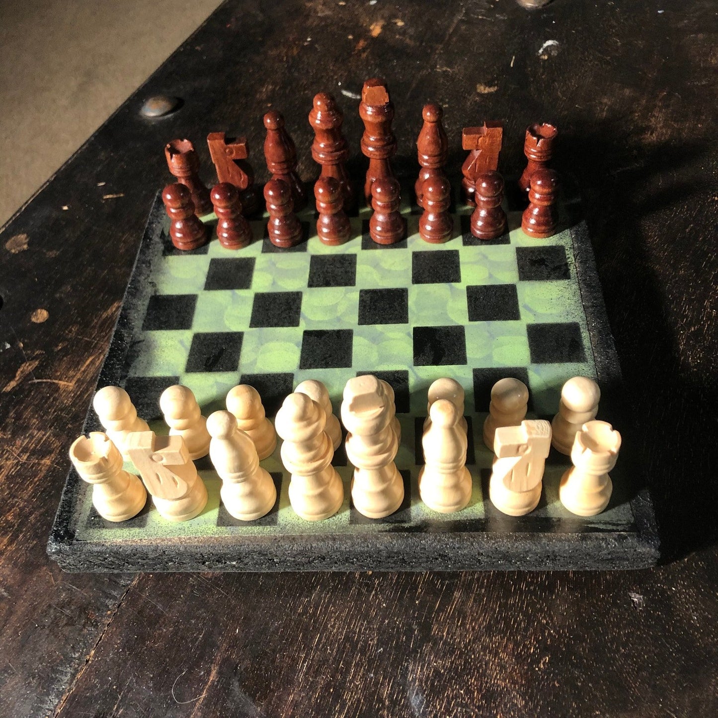 Scrapbook Chess Set - Sapphire Green