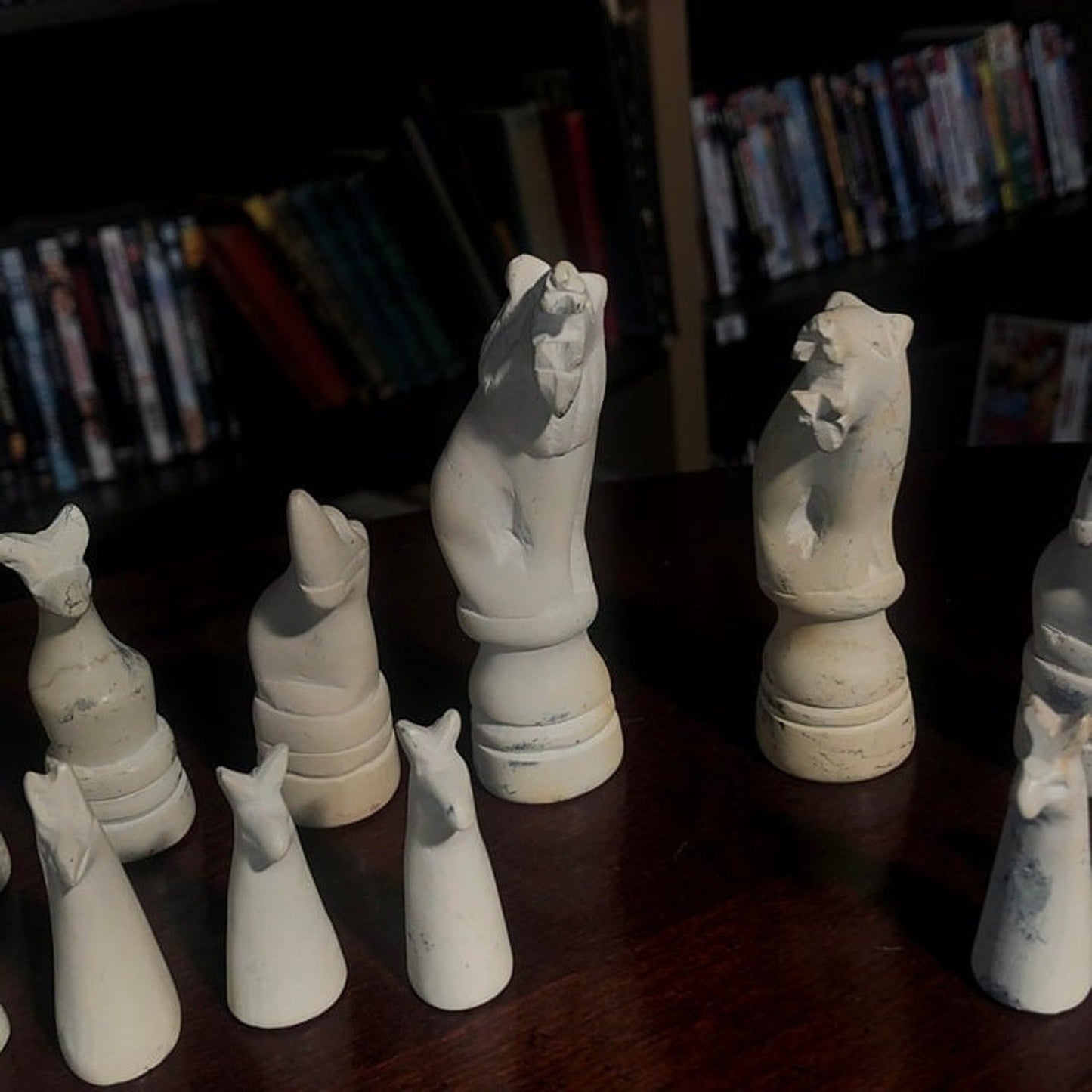 African Vintage Chess Set - Large Burgundy Royal Chess Board