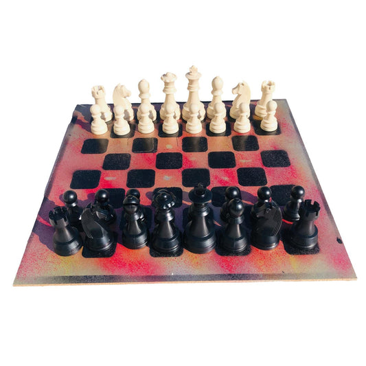 Large Chess Set - Golden Red