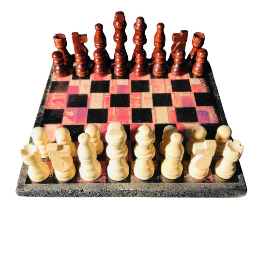 Scrapbook Chess Set - Red Bricks