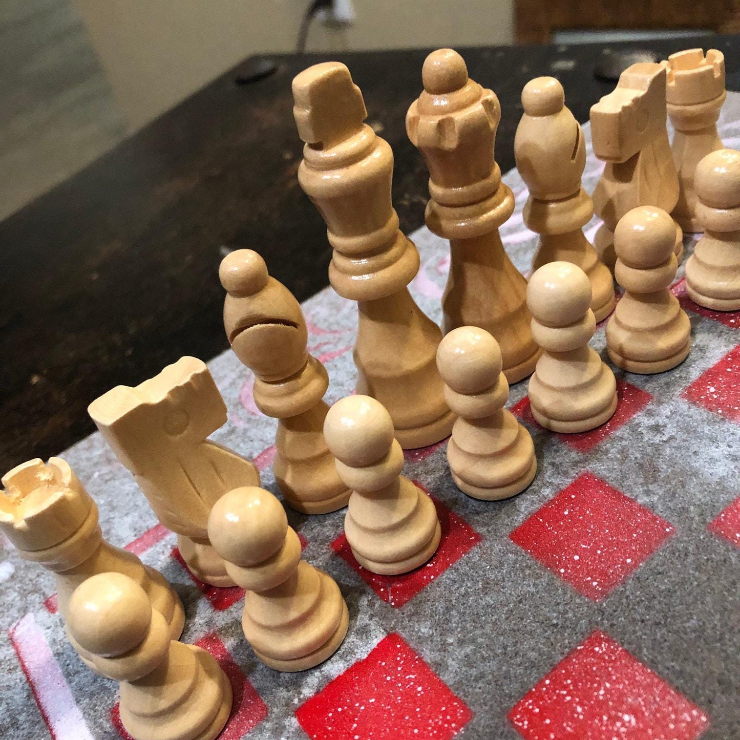 Chess Set - Burnt Red Snow